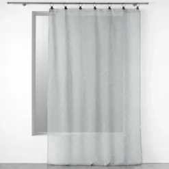 PANNEAU A ANNEAUX 140X280CM VOILE TISSE LINKA GRIS
