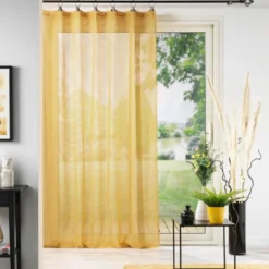 PANNEAU ANNEAUX 140X240CM TISSE LINKA JAUNE
