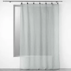 PANNEAU ANNEAUX 140X240CM VOILE TISSE LINKA GRIS