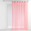 PANNEAU ANNEAUX 140X240CM VOILE TISSE LINKA CORAIL