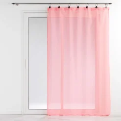 PANNEAU ANNEAUX 140X240CM VOILE TISSE LINKA CORAIL