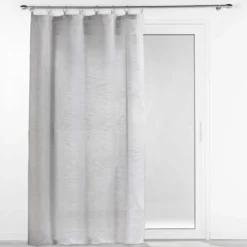 PANNEAU ANNEAUX 140X240CM VOILE TISSE MILZA GRIS