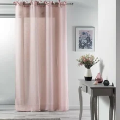 PANNEAU A NOUETTES 140X240CM TISSE CHARLOTTE ROSE