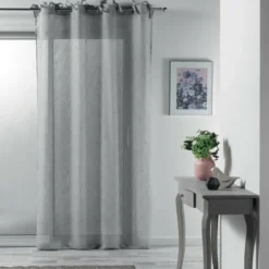 PANNEAU A NOUETTES 140X240CM VOILE CHARLOTTE GRIS