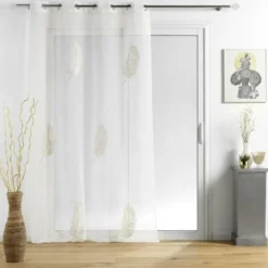 PANNEAU A OEILLETS 140X240CM BRODE METALLISE PALMEOR OR