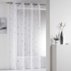 PANNEAU A OEILLETS 140X260CM CHENILLA GRIS