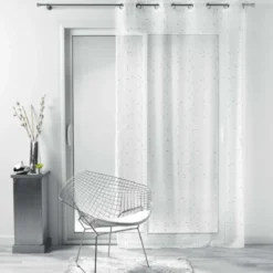 PANNEAU A OEILLETS 140X240CM DIXIE BLANC ARGENT