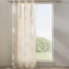 PANNEAU A OEILLETS 140X260CM EFFET LIN TISSE RAYE SANYA