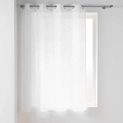 PANNEAU A OEILLETS 140X180CM EFFET LIN HALTONA BLANC