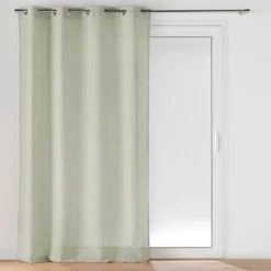 PANNEAU A OEILLETS 140X240CM EFFET LIN TISSE CLORIS SAUGE
