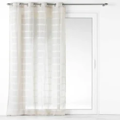 PANNEAU A OEILLETS 140X240CM EFFET LIN TISSE NOUNA