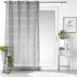 PANNEAU A OEILLETS 140X240CM EFFET LIN TISSE ALORIA