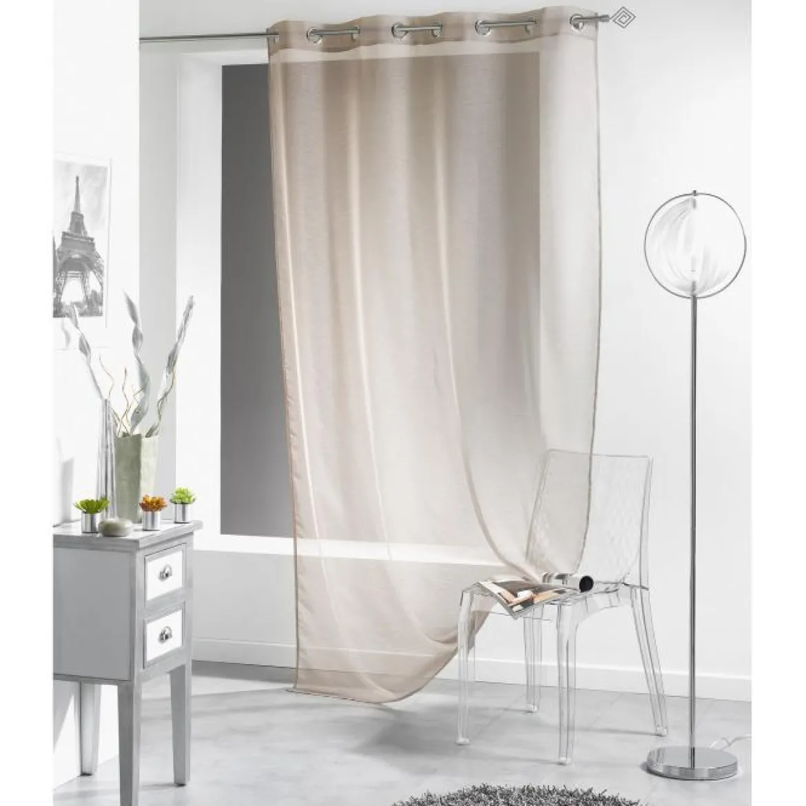 PANNEAU A OEILLETS 140X240CM LISSEA TAUPE