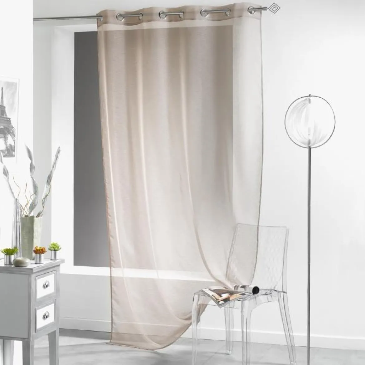 PANNEAU A OEILLETS 140X240CM LISSEA TAUPE