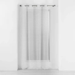 PANNEAU A OEILLETS 140X240CM POMPONS POMPONELLA BLC GRIS
