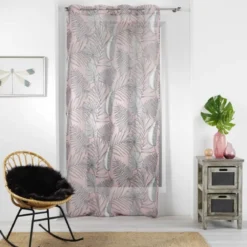 PANNEAU A OEILLETS 140X240CM SABLE IMPRIME MAJOLICA ROSE