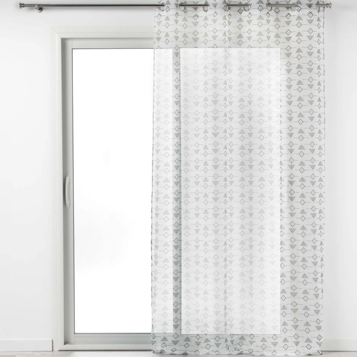PANNEAU A OEILLETS 140X240CM SABLE IMPRIME LETIKO BLANC