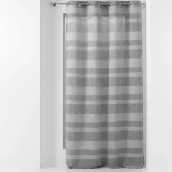PANNEAU A OEILLETS 140X240CM TISSE BAYADERE PALERMA GRIS