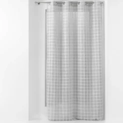 PANNEAU A OEILLETS 140X240CM TISSE FANTAISIE KARRONA GRIS