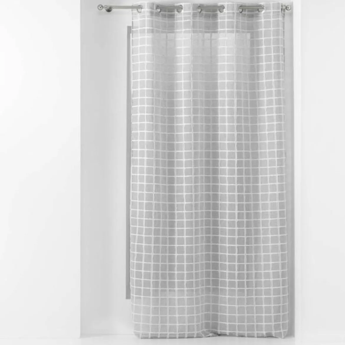 PANNEAU A OEILLETS 140X240CM TISSE FANTAISIE KARRONA GRIS