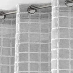 PANNEAU A OEILLETS 140X240CM TISSE FANTAISIE KARRONA GRIS