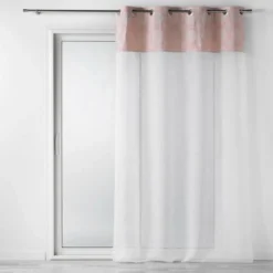 PANNEAU A OEILLETS 140X240CM TOP COTON IMP SIBEL ROSE