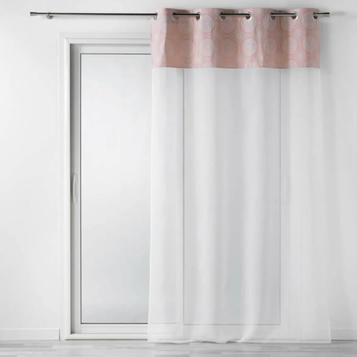 PANNEAU A OEILLETS 140X240CM TOP COTON IMP SIBEL ROSE