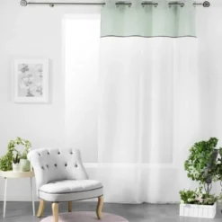 PANNEAU A OEILLETS 137X240CM TOP COTON JOLIBEL MENTHE