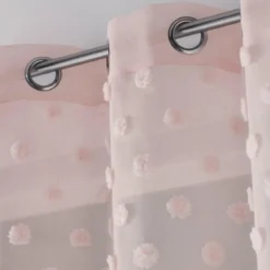 PANNEAU A OEILLETS 140X240CM TOP POMPONS MELUSINE ROSE
