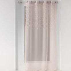 PANNEAU A OEILLETS 140X240CM TOP POMPONS MELUSINE ROSE