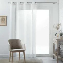 PANNEAU A OEILLETS 140X240CM VOILE CAMILLA BLANC