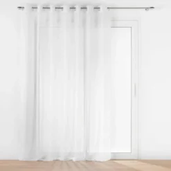 PANNEAU A OEILLETS 240X240CM VOILE SABLE LISSEA BLANC