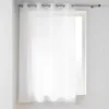 PANNEAU A OEILLETS 140X180CM VOILE SABLE LISSEA BLANC