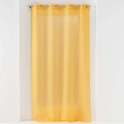 PANNEAU A OEILLETS 140X240CM VOILE SABLE SANDRA JAUNE
