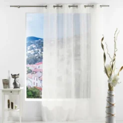 PANNEAU A OEILLETS 140X240CM VOILE SABLE SALINA NATUREL
