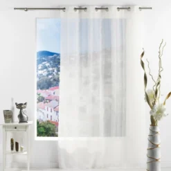 PANNEAU A OEILLETS 140X240CM VOILE SABLE SALINA NATUREL