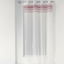 PANNEAU A OEILLETS 140X240CM VOILE SABLE BRODE VALY BRIQUE
