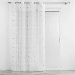 PANNEAU OEILLETS 140X240CM BRODE LORNA BLANC