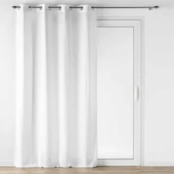 PANNEAU OEILLETS 140X240CM EFFET LAINAGE LOULAINE BLANC