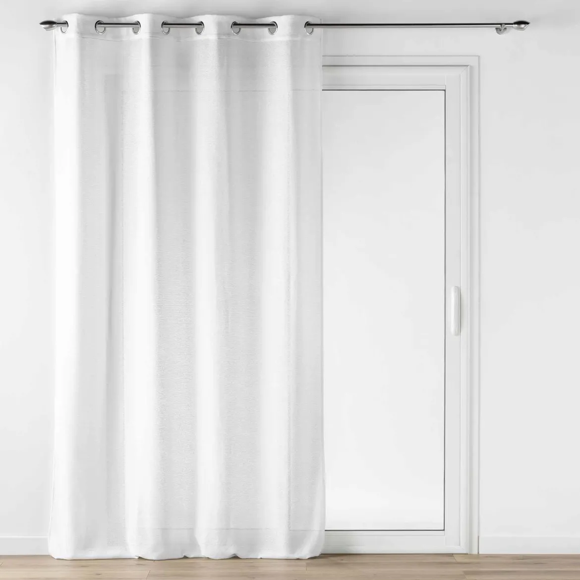 PANNEAU OEILLETS 140X240CM EFFET LAINAGE LOULAINE BLANC