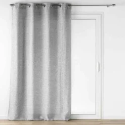 PANNEAU OEILLETS 140X240CM EFFET LAINAGE LOULAINE GRIS