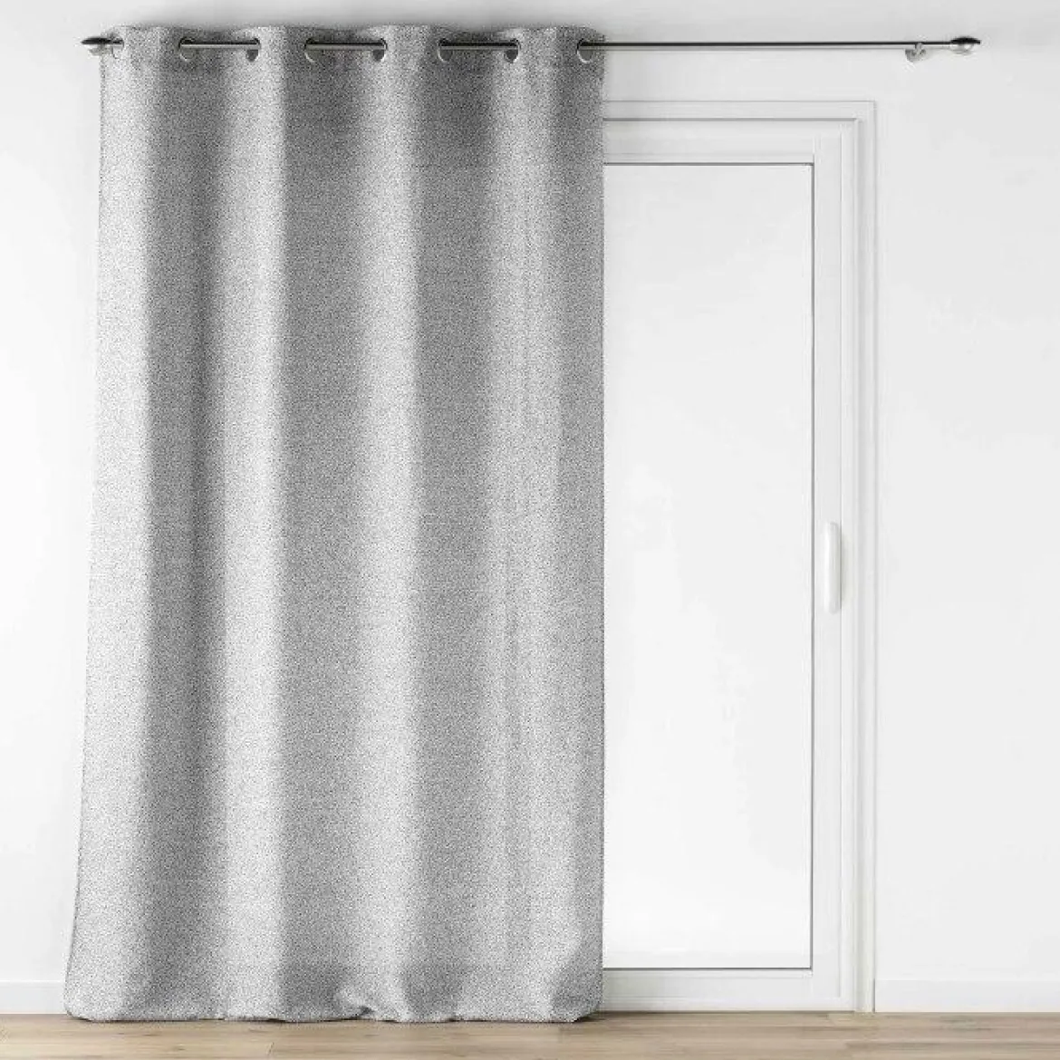 PANNEAU OEILLETS 140X240CM EFFET LAINAGE LOULAINE GRIS