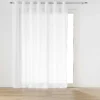 PANNEAU OEILLETS 240X240CM EFFET LIN TISSE HALTONA BLANC