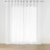 PANNEAU OEILLETS 400X240CM EFFET LIN TISSE HALTONA BLANC
