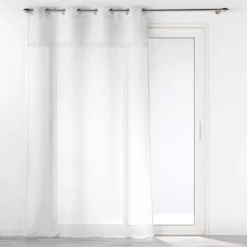 PANNEAU OEILLETS 140X240CM EFFET LIN ELEANIA BLANC