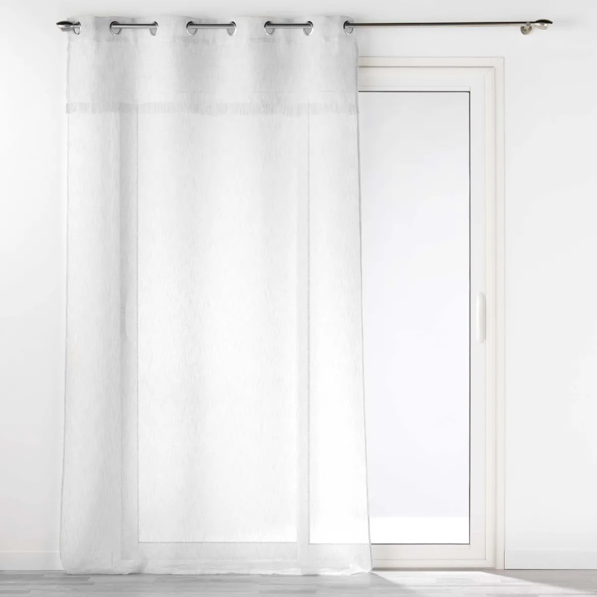 PANNEAU OEILLETS 140X240CM EFFET LIN ELEANIA BLANC