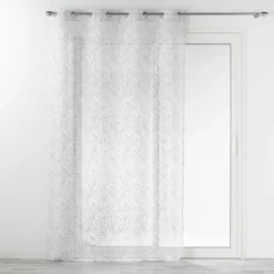 PANNEAU OEILLETS 140X240CM EFFET LIN SOLEA BLANC