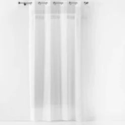 PANNEAU OEILLETS 140X240CM EFFET LIN TISSE EVEREST BLANC
