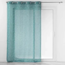 PANNEAU OEILLETS 140X240CM EFFET LIN SOLEA PETROLE