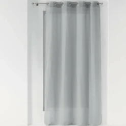 PANNEAU OEILLETS 140X240CM EFFET LIN TISSE ZAZY GRIS